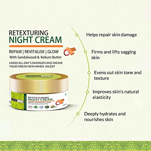 Image of INDUS VALLEY Retexturing Night Cream with Sandalwood & Kokum Butter | Deep Skin Repair, Hydration & Overnight Nourishment for Soft Glowing Skin - 50 ml