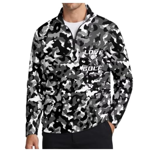 xixirimido Men's 1/4 Zip Neck Golf Shirt Casual Polo Athletic Shirt, Love Golf Camo Print, 3XL
