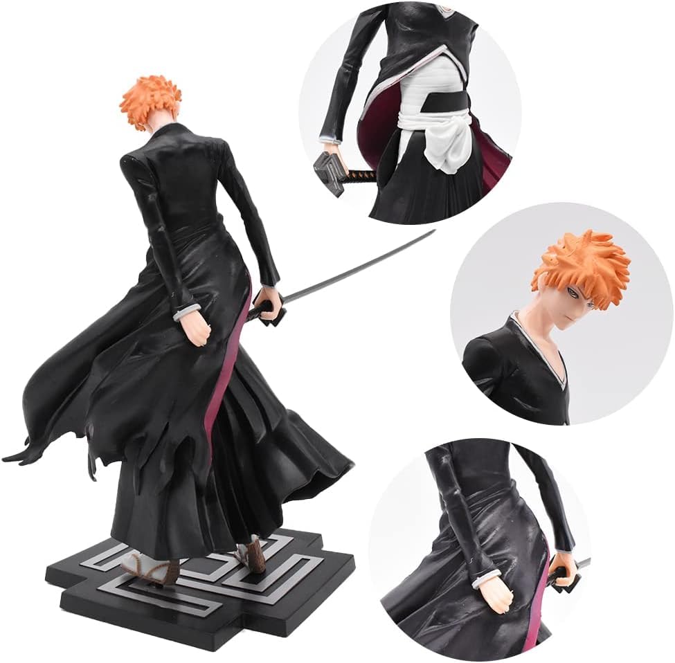 Image of Blue Aura Bleach Ichigo Kurosaki Action Figure Height-20cm Multicolour PVC Collectible | Ichigo Angry Mode
