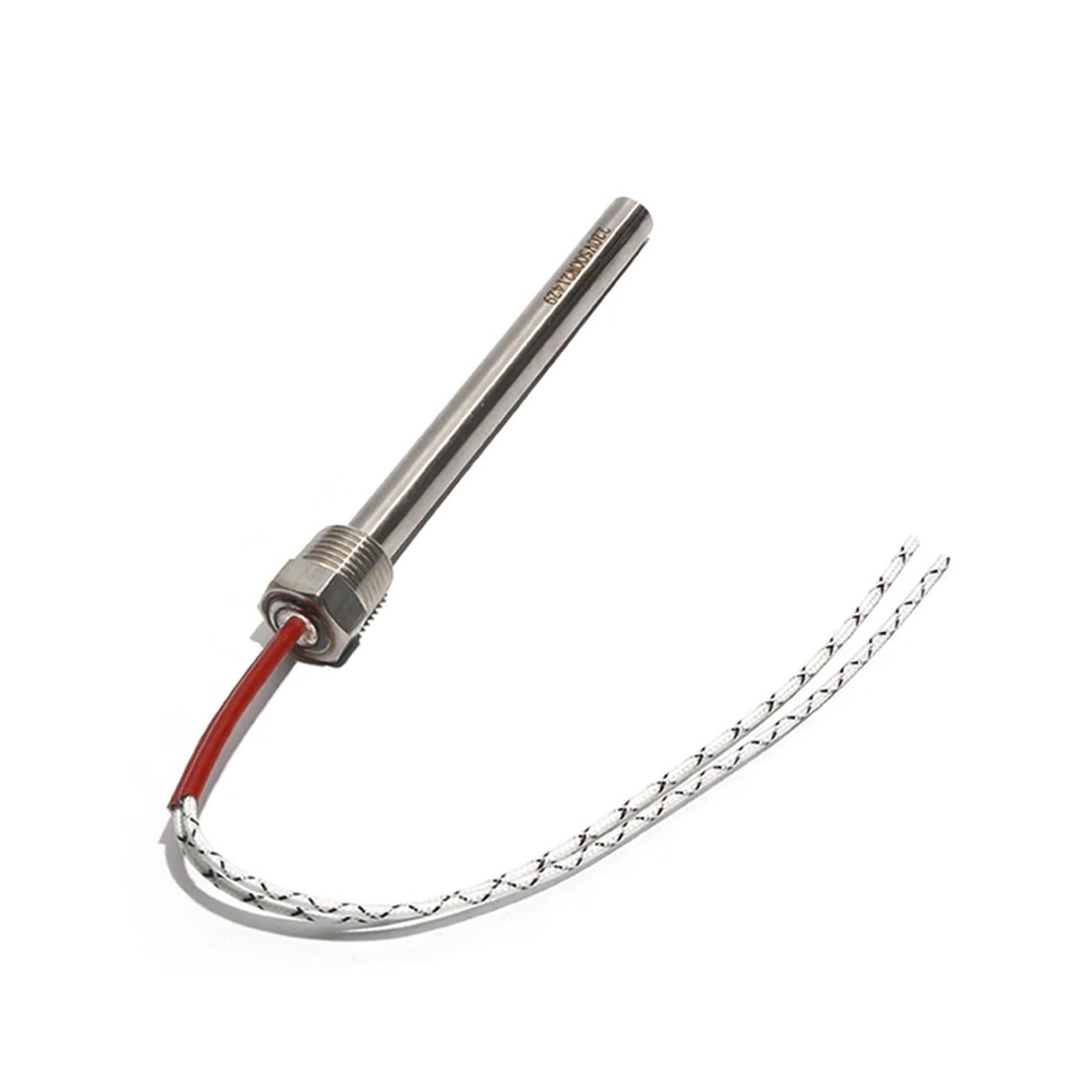 Resistencia calefactora tubular de 16 mm de diámetro, rosca DN15/21 mm (100-150 mm), con tuerca, 12 V/24 V/48 V, 50 W/100 W/150 W.(Silver,48V,50W 16x100mm(DxL))