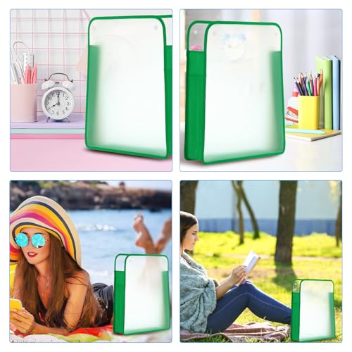 Image of PATIKIL Scrapbook Paper Storage Organizer, Rectangular Scrapbook Organizer for 12x12 inch Sheet Paper Vinyl Storage with Handle for Scrapbook File Vinyl Paper Card Stock, Green