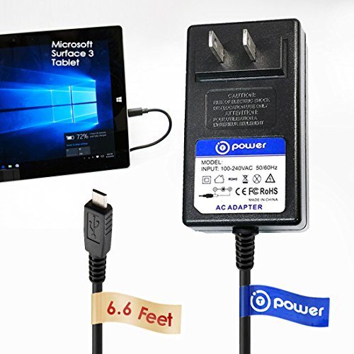 Cable adaptador AC DC de 6.6 pies para Microsoft Surface 3
