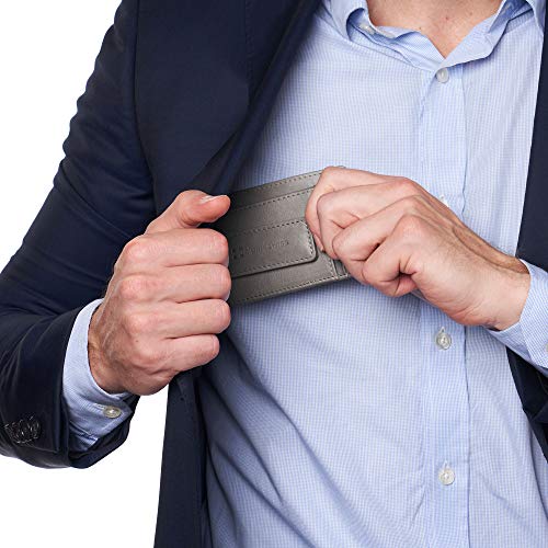 Image of alpine swiss Harper Mens RFID Slim Money Clip Front Pocket Wallet Minimalist Leather ID Card Holder