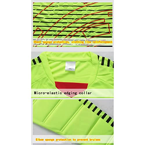 THLFR Camiseta de goleiro de futebol, camiseta de futebol anticolisão de manga comprida (G, laranja)