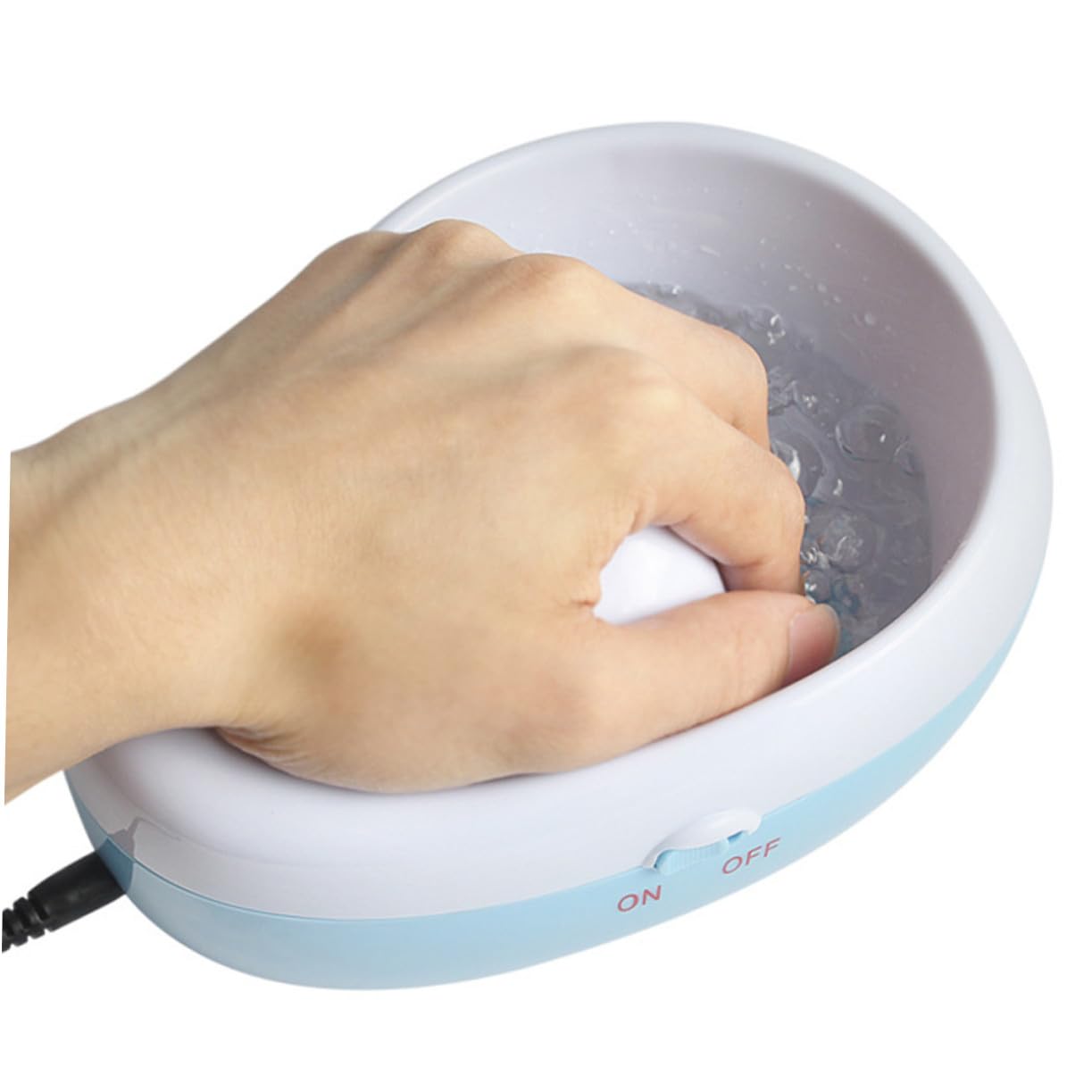 Homoyoyo Bol de Trempage Électrique Soin des Cuticules pour pour Ongles en Abs Bleu et Retrait des Faux Ongles, pour Usage Salon et Domicile