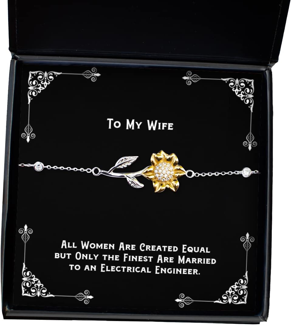 Cute Wife Sunflower Bracelet, All Women are Created Equal but Only The Finest are Married to an, New for Wife, Holiday
