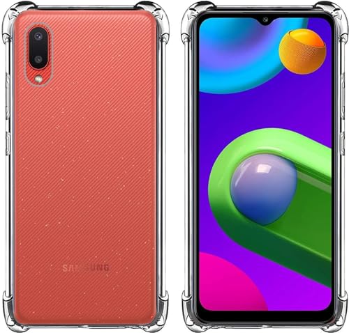 Image of BOXXO Flexible Back Cover for Samsung Galaxy M02 | Back Cover Transparent Clear Shockproof Case Four Corner Protection | Slim Protective Mobile Phone Cover for Samsung Galaxy M02