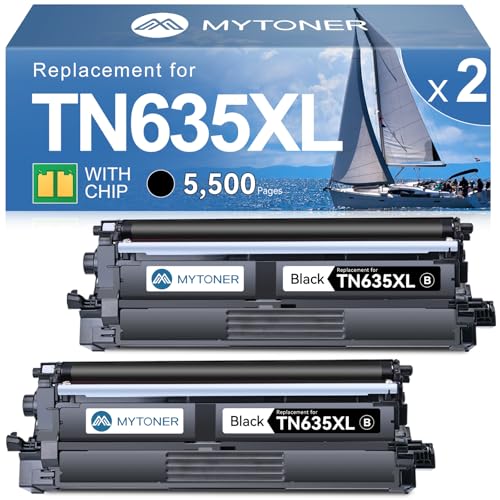 Image of MYTONER Compatible Toner Cartridge Replacement for Brother TN635XL TN-635XL TN635 for HL-L8430CDW HL-L8430CDWT HL-L8570CDW MFC-L8730CDW MFC-L8930CDW MFC-L8970CDW MFC-EX575 Printer Black, 2 Pack