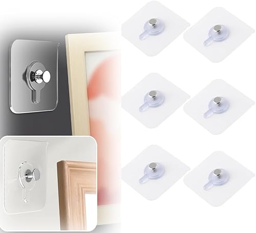 Miniatura 8 de Ganchos adhesivos sin taladro, colgadores de fotos mejorados sin clavos, ganchos de tornillo adhesivos de montaje en pared para colgar, ganchos de