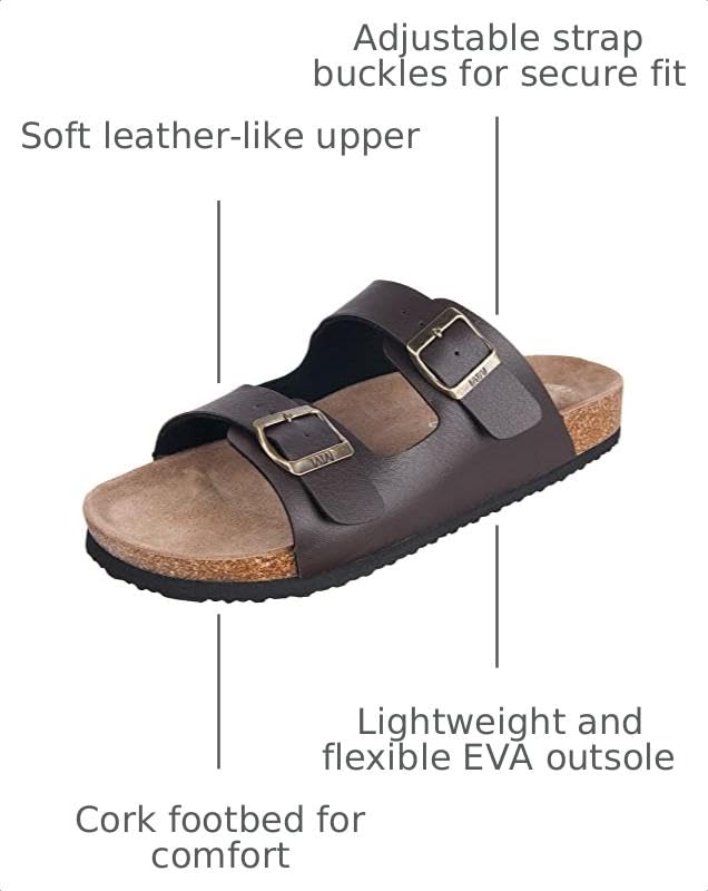 Image of WTW Women's Suede Cork Footbed Sandals Slide for Women with Arch Support