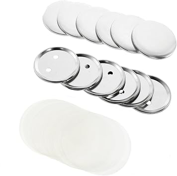 100/200 Set, 0.9/1.3/1.7/1.7/2.3 inches 25/32/37/44/58 mm, Badge Button Maker Machine Blanks Consumables, For DIY Badge Pin Making, Materials Included, Handmade, Home Use, 100 pcs, 2.3 inches 58 mm