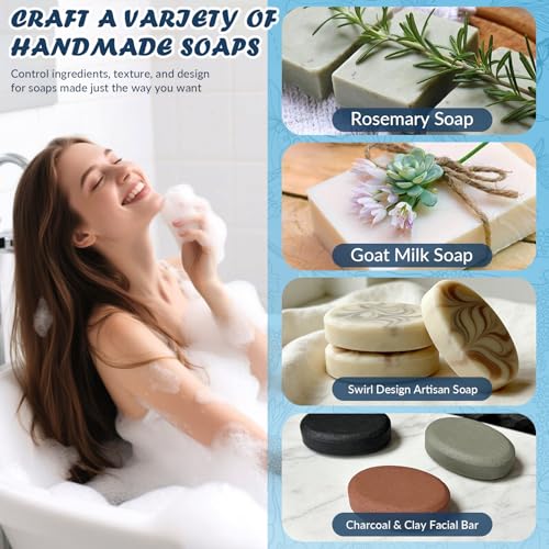 Image of HKNMTT Oval Suqare Soap Mold 6-Cavity Silicone Molds for Handmade Craft