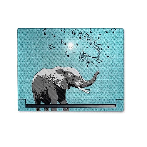 Image of MightySkins Carbon Fiber Skin Compatible with Alienware M18 R1 (2023) Full Wrap Kit - Musical Elephant | Protective, Durable Textured Carbon Fiber Finish | Easy to Apply | Made in The USA
