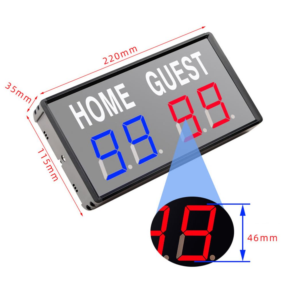 4-stellige elektronische LED-Anzeigetafel mit Fernbedienung für Basketball, Tischtennis, Tischtennis