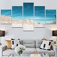 SIGNWIN 5 Panel Canvas Wall Art Modern Art Expressive Landscape Modern Mountain Top Multicolor Photography for Home Decorations Ready to Hang - 60