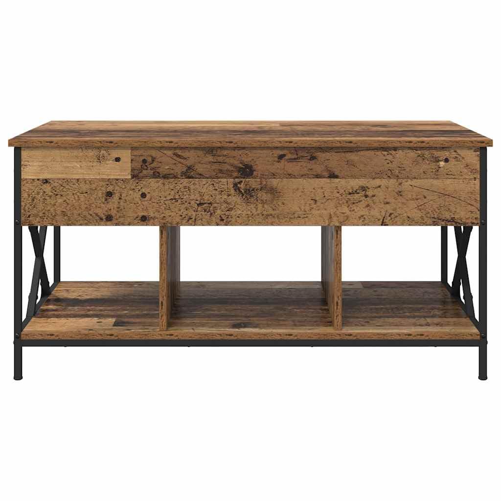 Tavolino da salotto in legno anticato, 100 x 55 x 49,5 cm, in legno