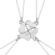 Friendship Necklace for 4, 4 Pcs Best Friend Necklaces BFF Necklace for 4 Girls Matching Four Leaf Clover Pendant Sister Necklace for Women Graduation Birthday Christmas Gifts