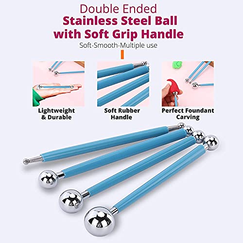 Image of DEZIINE 10 Pcs Ball Stylus Dotting Tools Clay Ceramics Pottery Carving Embossing Sculpting Set