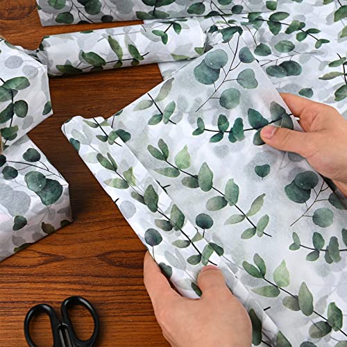 Bolsome 100 Sheets 20 * 14 Inches Eucalyptus Tissue Paper Greenery Botanical Gift Wrapping Tissue Boho Herb Decor Spring Wrapping Tissue For Gift Bags For Baby Shower, Wedding,Birthday Crafts #TOP3