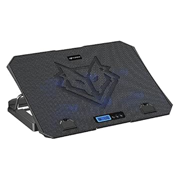 C3Tech Base para Notebook Gamer NBC-70BK ate 15,6" Preto Com 5 opções de inclinação 6 ventiladores Painel digital para controle iluminação em LED