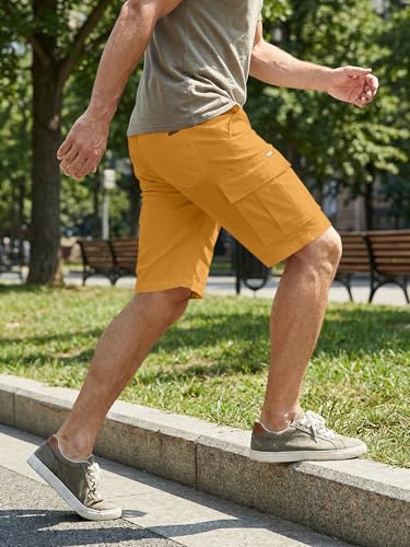 Image of JMIERR Mens Casual Cotton Twill Cargo Shorts Drawstring Classic Chino Stretch Short with 6 Pockets