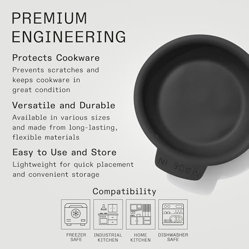 Image of Made In Cookware - 8 inch Frying Pan Protector - Molded Silicone - Dishwasher Safe - Graphite