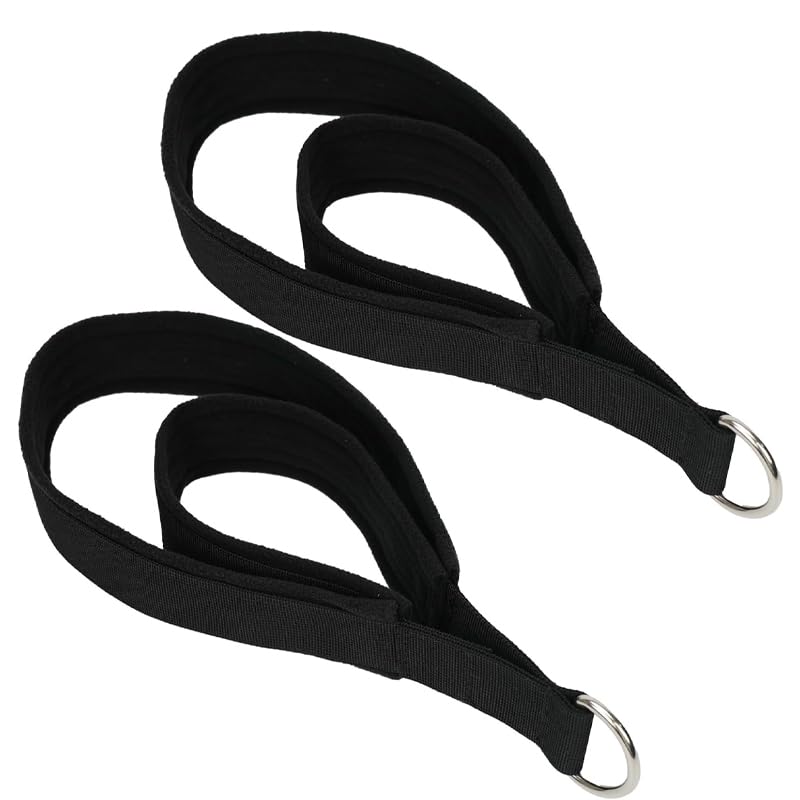 2PCS Pilates Straps Soft Padded Handles, Durable Pilates Double Loop D-Ring Straps,Pilates Straps for Reformer,Home Gym & Yoga Workout Exercise Accessories