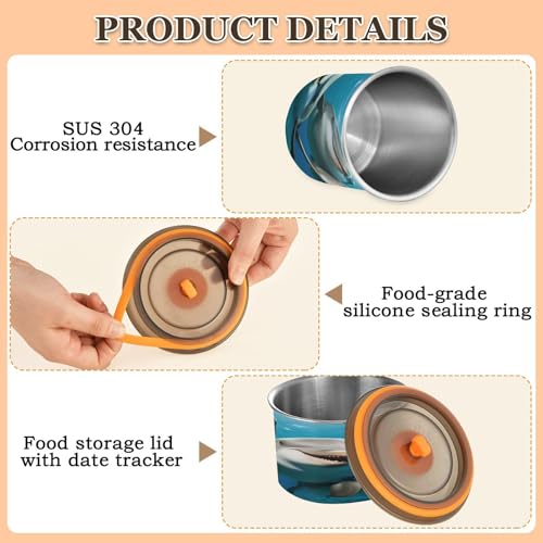 Contenedor de almacenamiento hermético para café de acero inoxidable 30oz miniatura 5