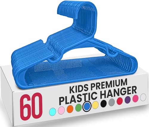 Image of Utopia Home 60 Pack Kids Hangers - 11.5 Inch Plastic Baby Hangers for Closet - Childrens Hanger for Clothes & Infant Hanger for Closet - (Blue)