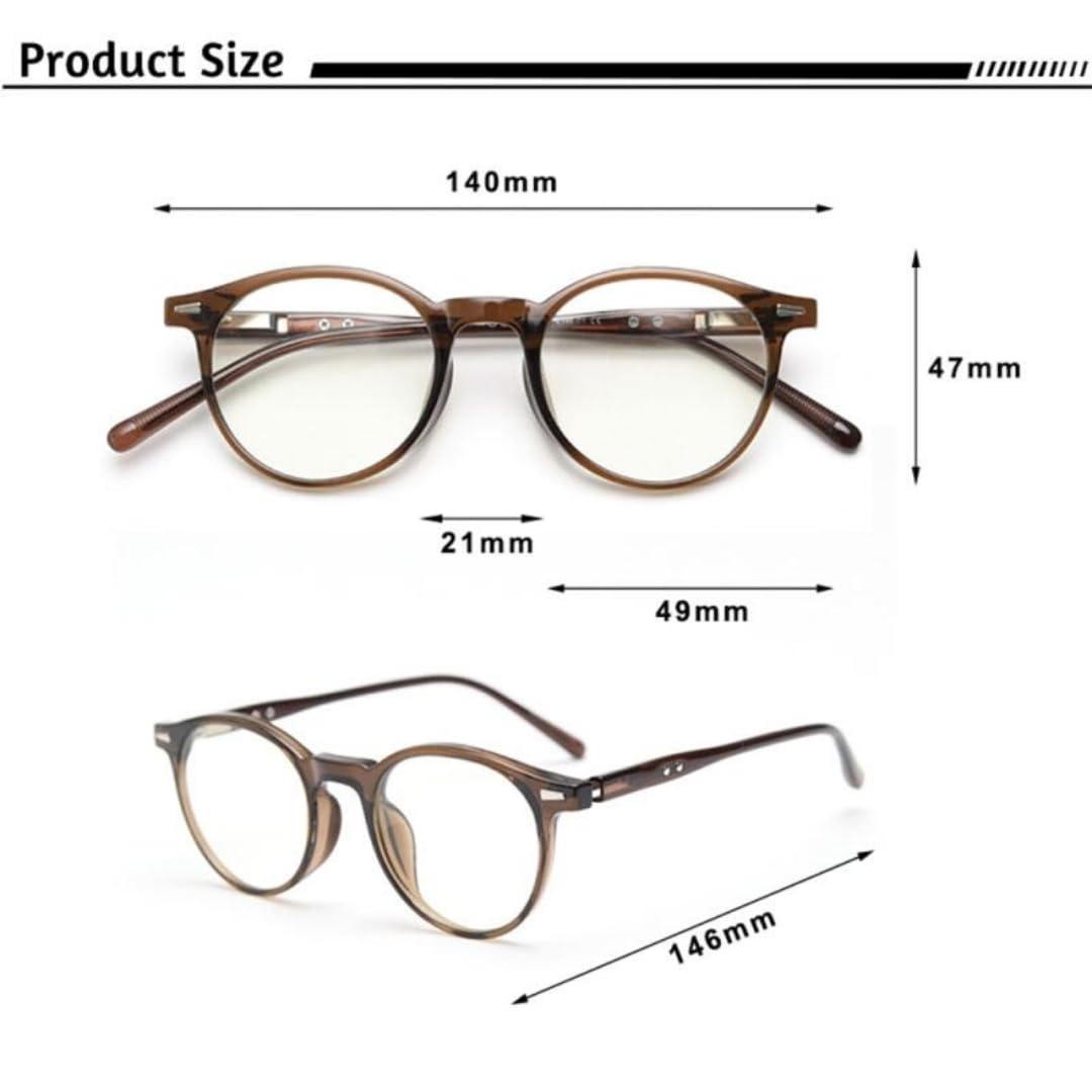 Montura de gafas unisex sencilla, montura circular, estilo moderno y versátil para el tiempo libre.