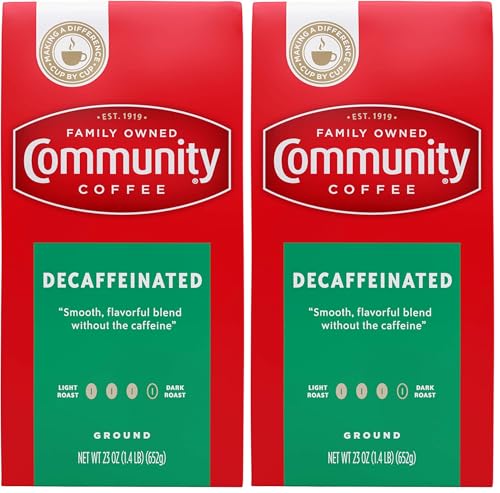 Community Coffee Medium-Dark Roast 23 Ounce, Decaffeinated Ground Coffee, 23