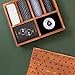 Iron & Glory Poker Set - Luxury Poker Set in Premium Wooden Box - Includes Playing Cards & 100 Custom Chips - Below Deck - Engraved Ace Of Spades Metal Dealer Chips - Board Games - Travel Games