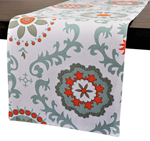 Crabtree Collection Chemins de table en coton Couleurs vives Motifs classiques pour cuisines et salles à manger Cover