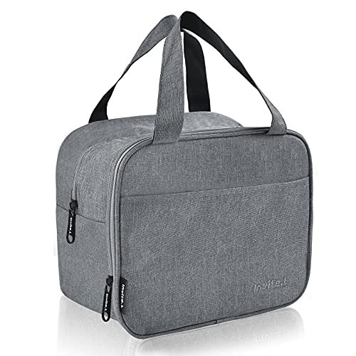 EETU Insulated Lunch Bag, Packed Lunch Box Thermal Bag, Small Zipped Cooler Tote Bag Double-Layer Leak-Proof Waterproof Suit for Adult Kids Work Picnic and Travel (Grey)