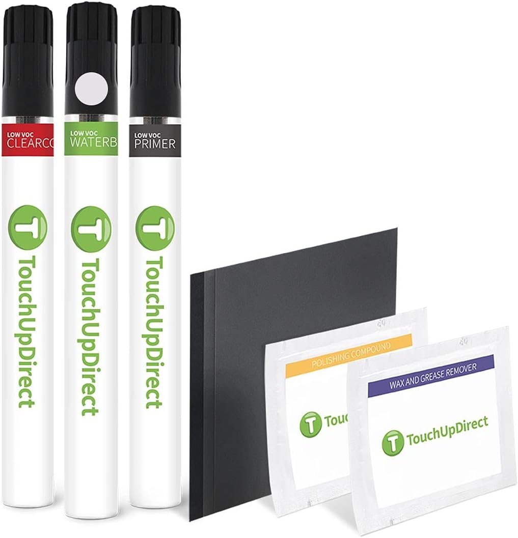 TouchUpDirect YZ/Z1/M6887 Oxford White Compatible with Ford Exact Match Touch Up Paint Brush - Platinum Kit