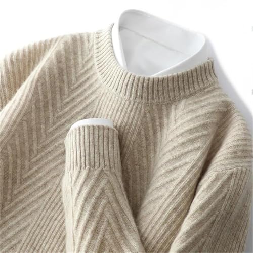 Men's Wool Sweater Solid Color Knitted Casual Business O-Neck Pullover Long Slim Fit Sleeved Sweater3