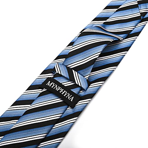 Image of Men's Tie Set with Pocket Square, Cufflinks and Gift Box | 100% microfiber; tie 59 x 3.15 in; square 10 x 10 in; gift box included