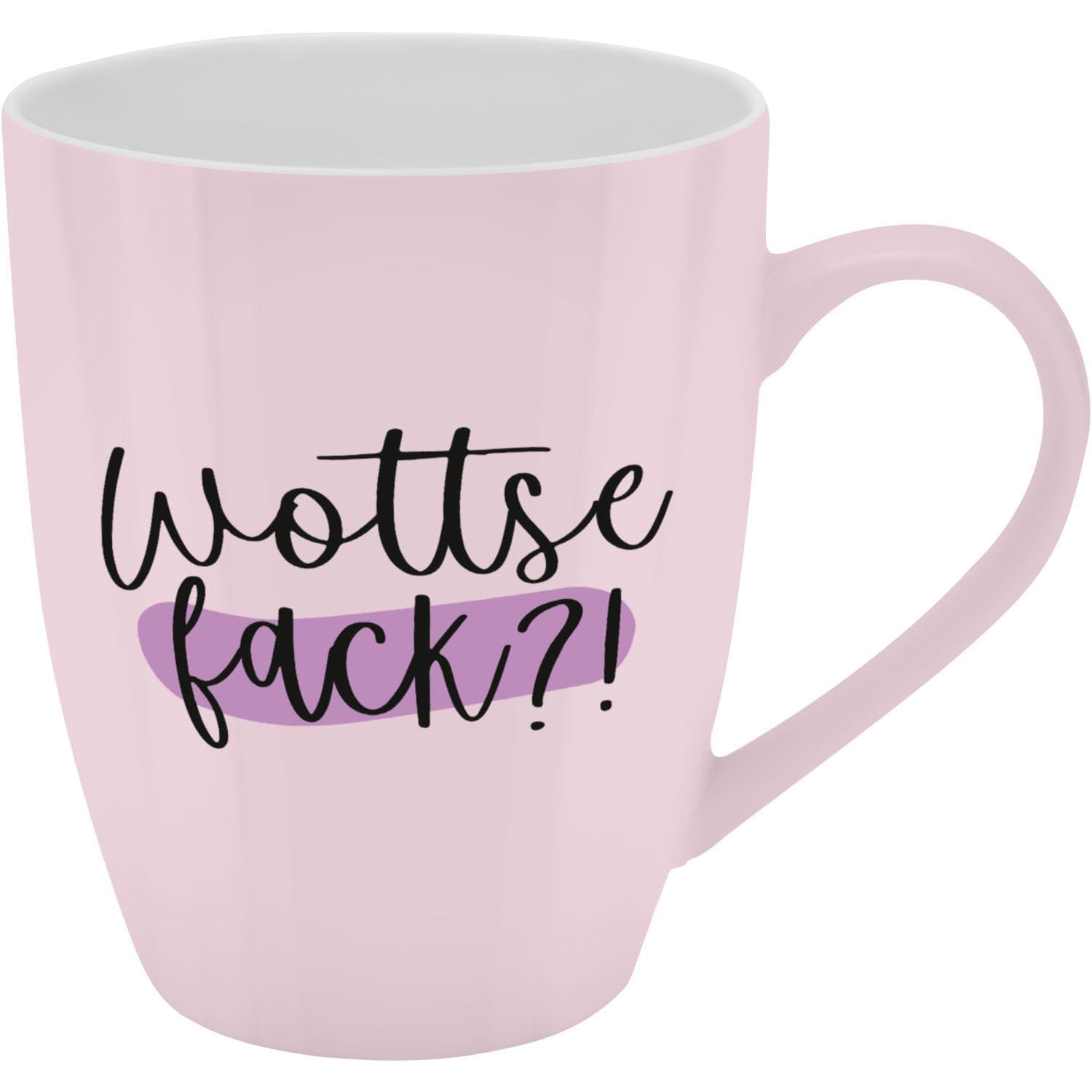 GRUSS & CO Mug with Fack Motif | Mug with Saying New Bone China Porcelain 35 cl with Gift Bath Bottle | Funny Gift, Birthday | 74198