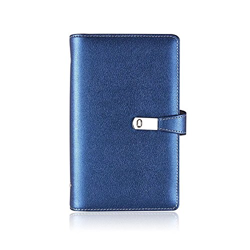 Preisvergleich Produktbild Leder Visitenkartenbücher Visitenkartenetui Kreditkartenmappe Kartenordner Kartenhalter Card Organizer Büros Kundenkarten Kreditkarten Visitenkarten mit Metallverschluss Blau (240 cell-Grau)