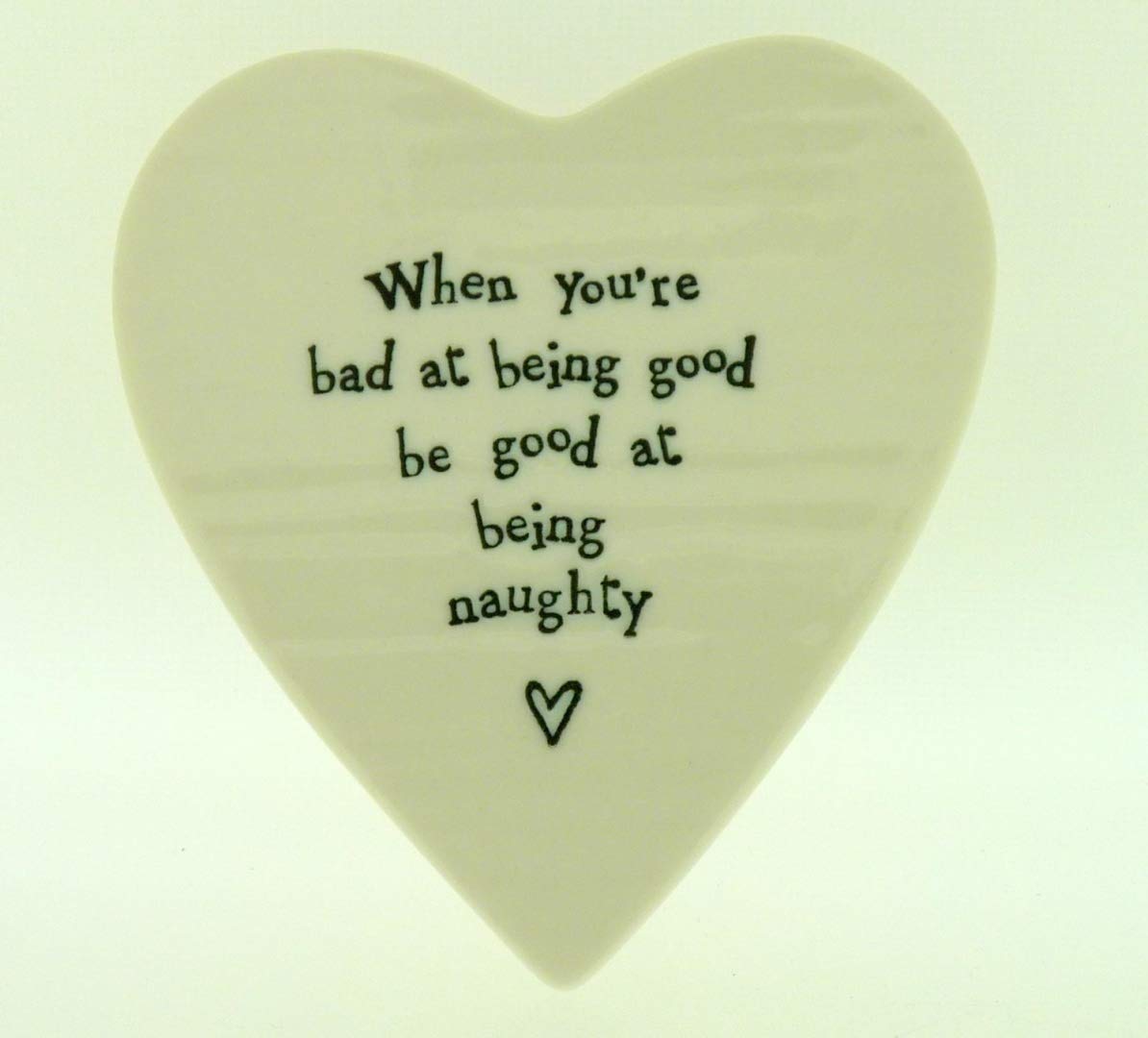 East of India Bad At Being Good Porcelain Heart shaped Coaster