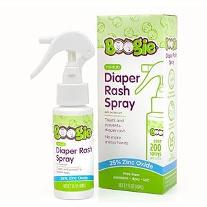 Diaper Rash Cream Spray by Boogie Bottoms, Travel Friendly No-Rub Touch Free Application for Sensitive Skin, from The…