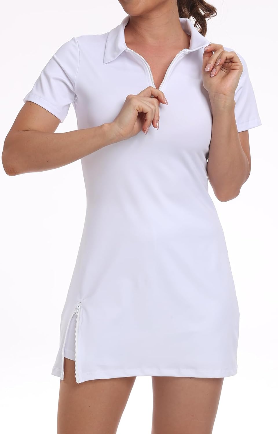 Womens Two Piece Tennis Golf Dress Active Athletic Exercise Sports Wear Dresses for Women with Pocket Separate Shorts - Image 2