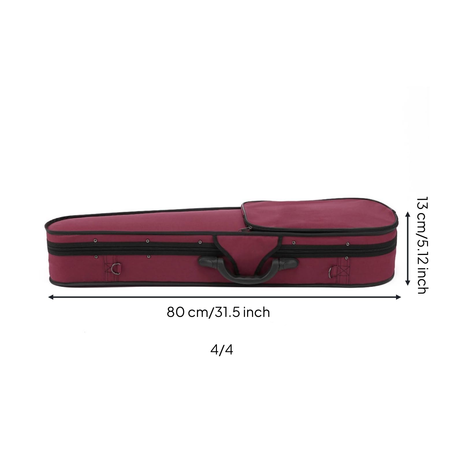 Estuche para Violín Rígido Triángular Funda Maletín Caja con Interior Acolchado y Compartimentos Moldeados Tela Afelpada y Correa Adecuado para Transporte Diario Ensayos Clases, 4/4
