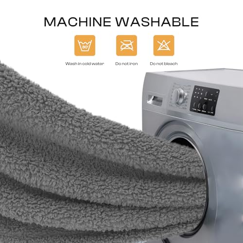 Image of Fluffy Premium Fleece Pet Blanket Soft Sherpa Throw for Dog Puppy Cat, Grey Large(41x31)