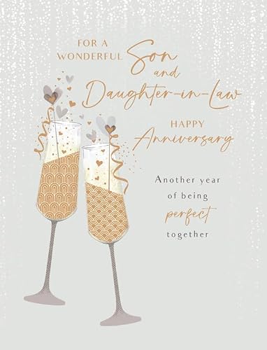 Piccadilly Greetings Anniversary Card, For a Special Son & Daughter-in-Law - 8 x 6 inches