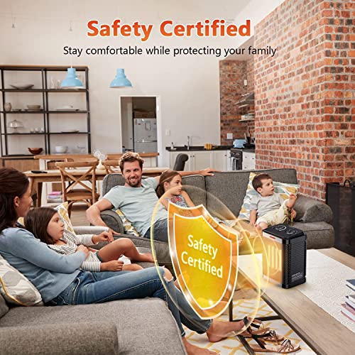 1500W Space Heater For Indoor Use, Portable Electric Heater 2S Rapid Heating, Small Space Heater With Thermostat, Ptc Ceramic Heater With Tip-Over And Overheat Protection, Great For Home And Office #TOP5