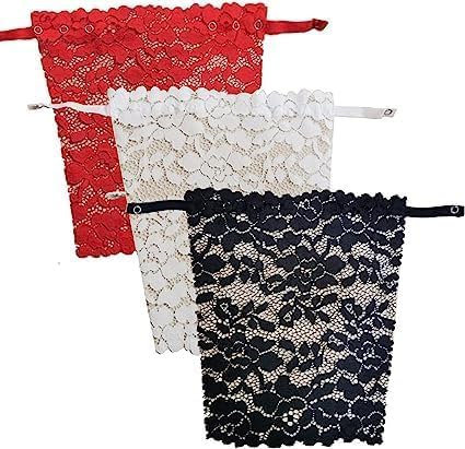 Image of HELISHA Womens and Girls Cotton Netted Clip-on Mock Lace Camisole Cami Secret for Women (Multi-Color, Free Size)- Pack-of 3