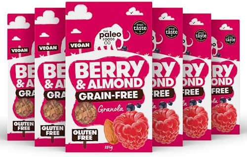 The Paleo Foods Co | Berry & Almond Keto Granola | Plant Based Healthy Low Sugar Breakfast Cereal | 6 x 285G Pack
