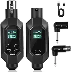 Generic Transmissor de Microfone Sem Fio, Conversor de Microfone com Redução Automática de Ruído, UHF Profissional Conversor de Microfone Sem Fio Transmissor e Receptor