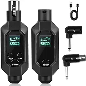 Generic Transmissor de Microfone Sem Fio, Conversor de Microfone com Redução Automática de Ruído, UHF Profissional Conversor de Microfone Sem Fio Transmissor e Receptor